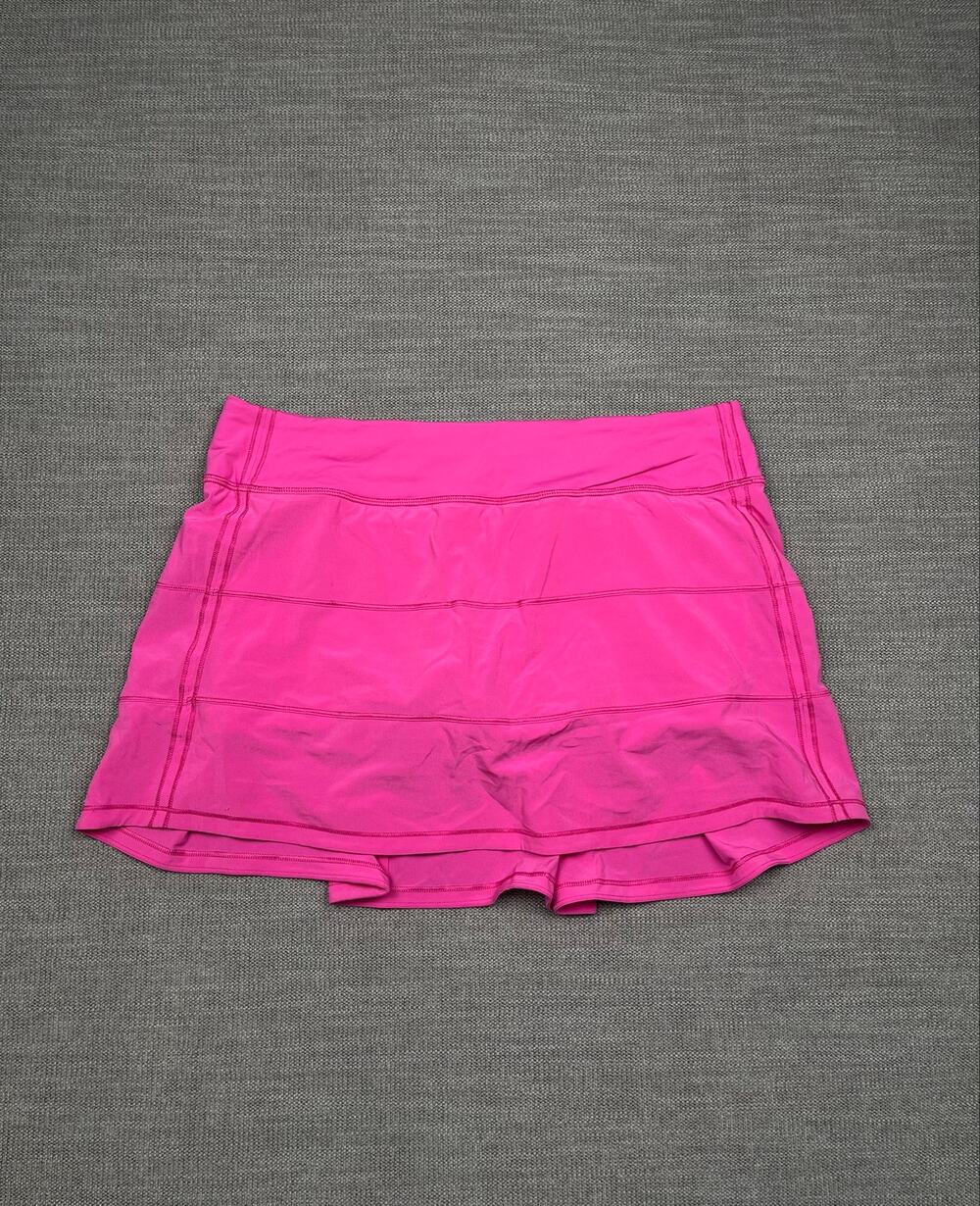 Lululemon Pace Rival Skirt Womens 10 Tall Pink Stretch Athletic Tennis